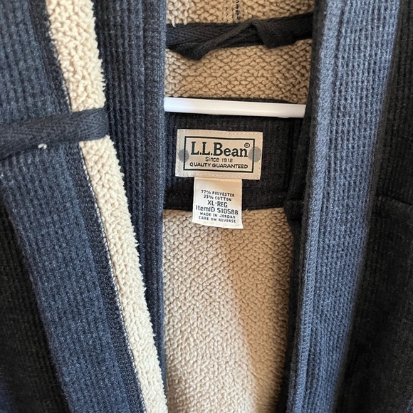 L.L. Bean Other Mens Bonded Waffle Fleece Robe Hooded Poshmark